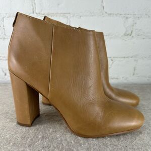 Sam Edelman Campbell Camel Tan Block Heel Leather Bootie Women’s Size 8.5
